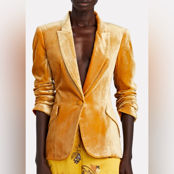 L'AGENCE Jackets & Blazers - Nwt L'AGENCE Chamberlain Velvet Blazer gold size 00